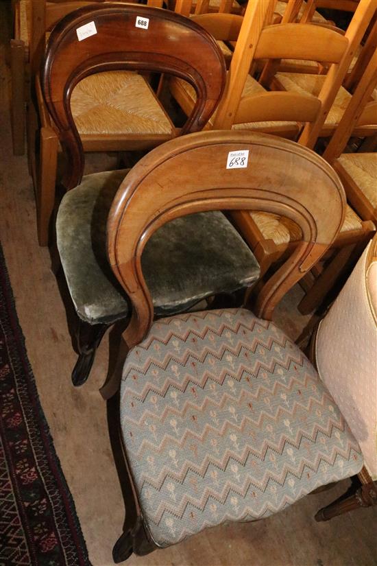 Pair Victorian mahogany chairs